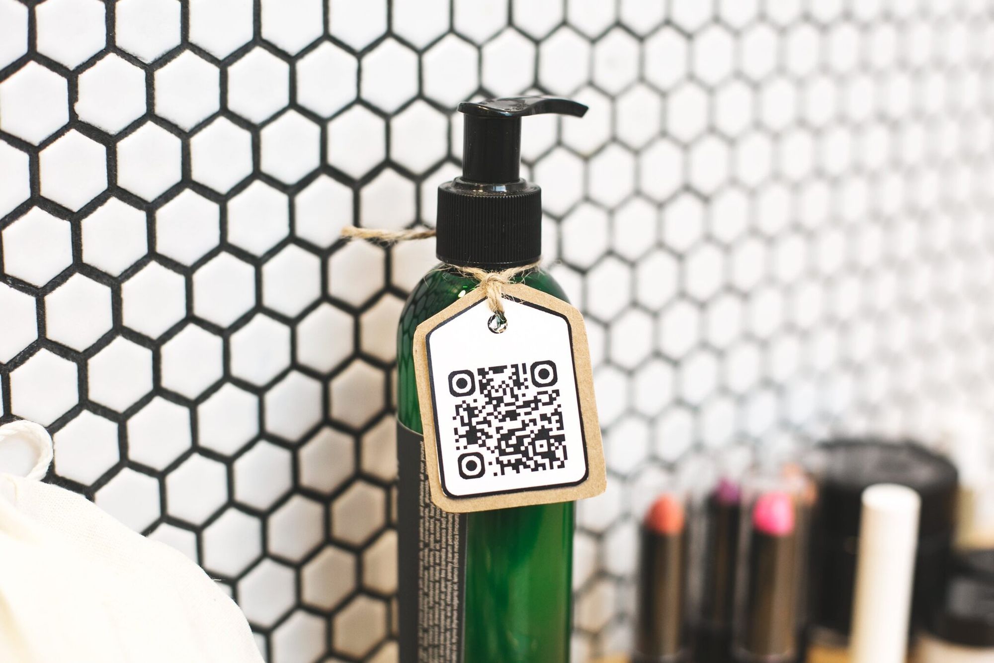 beauty product with a QR code