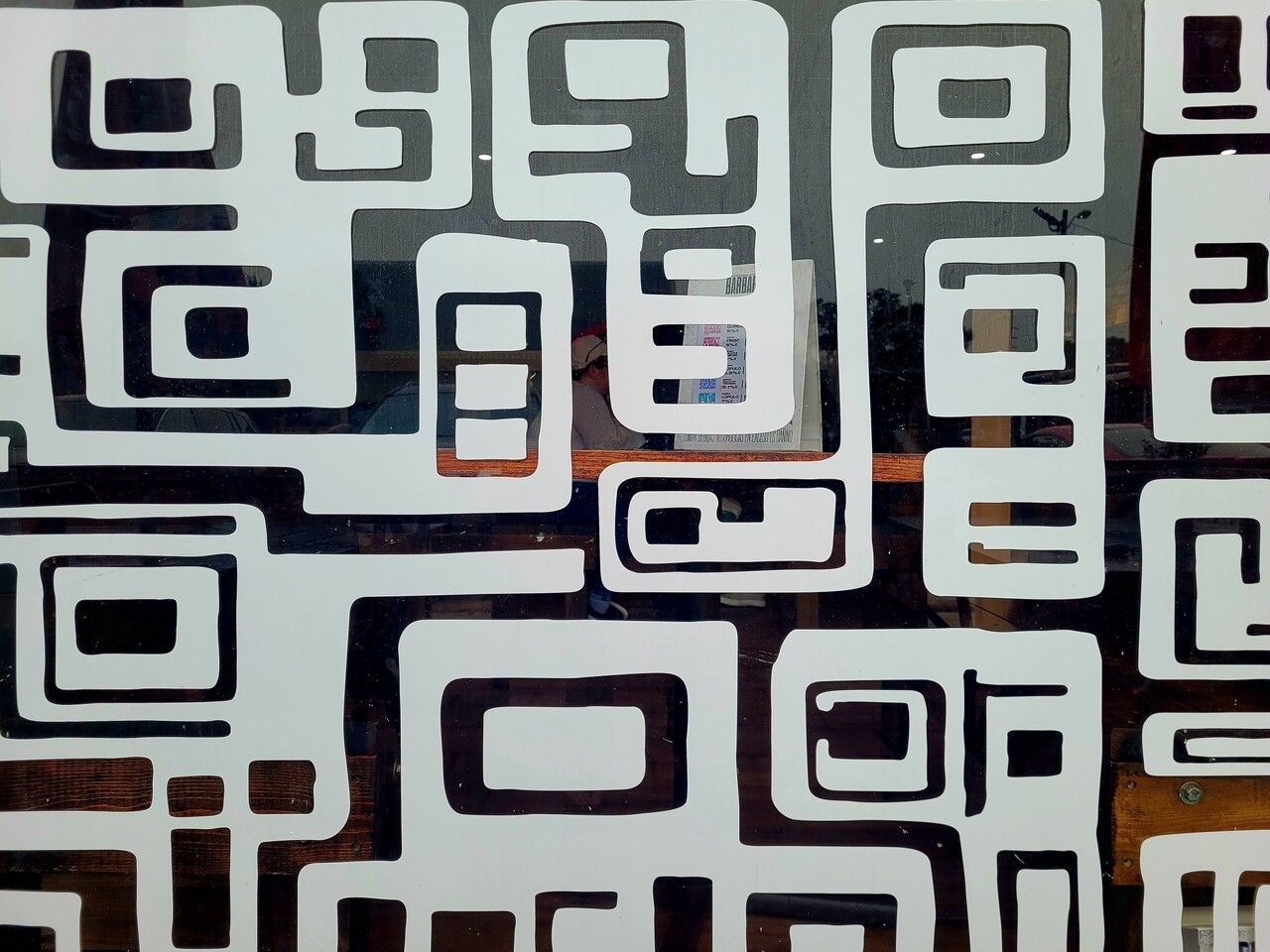 QR code on a restaurant window