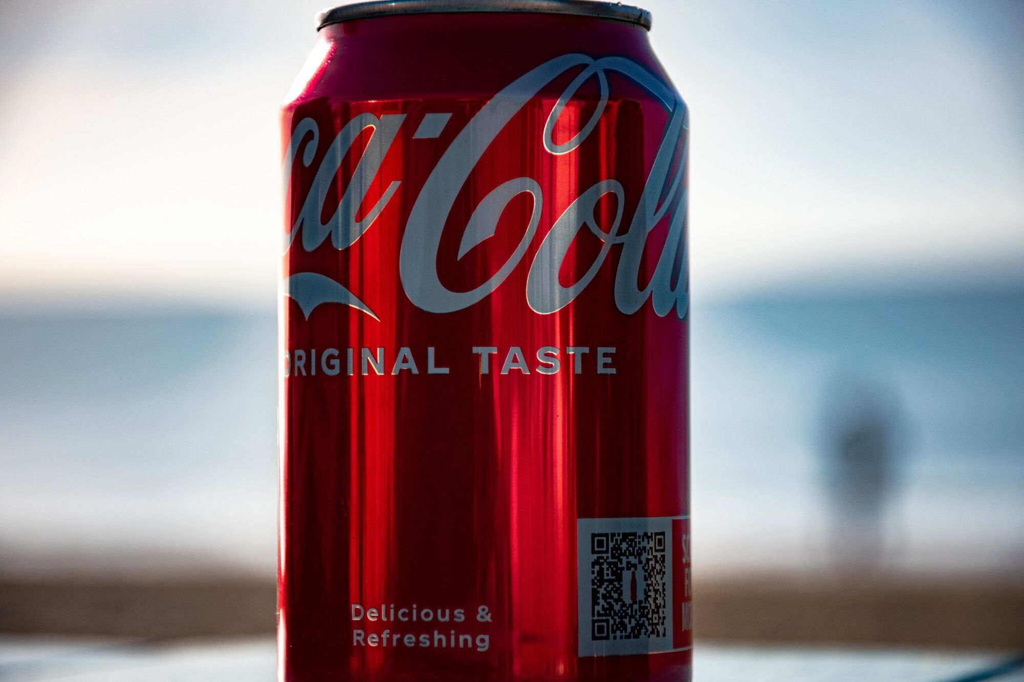 a QR code on Coca-Cola