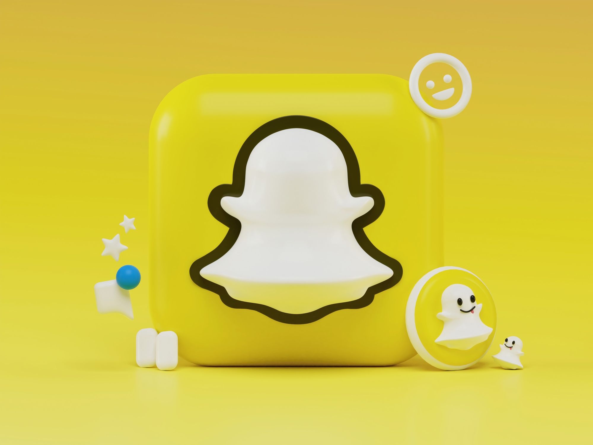snapchat's logo in a 3d icon