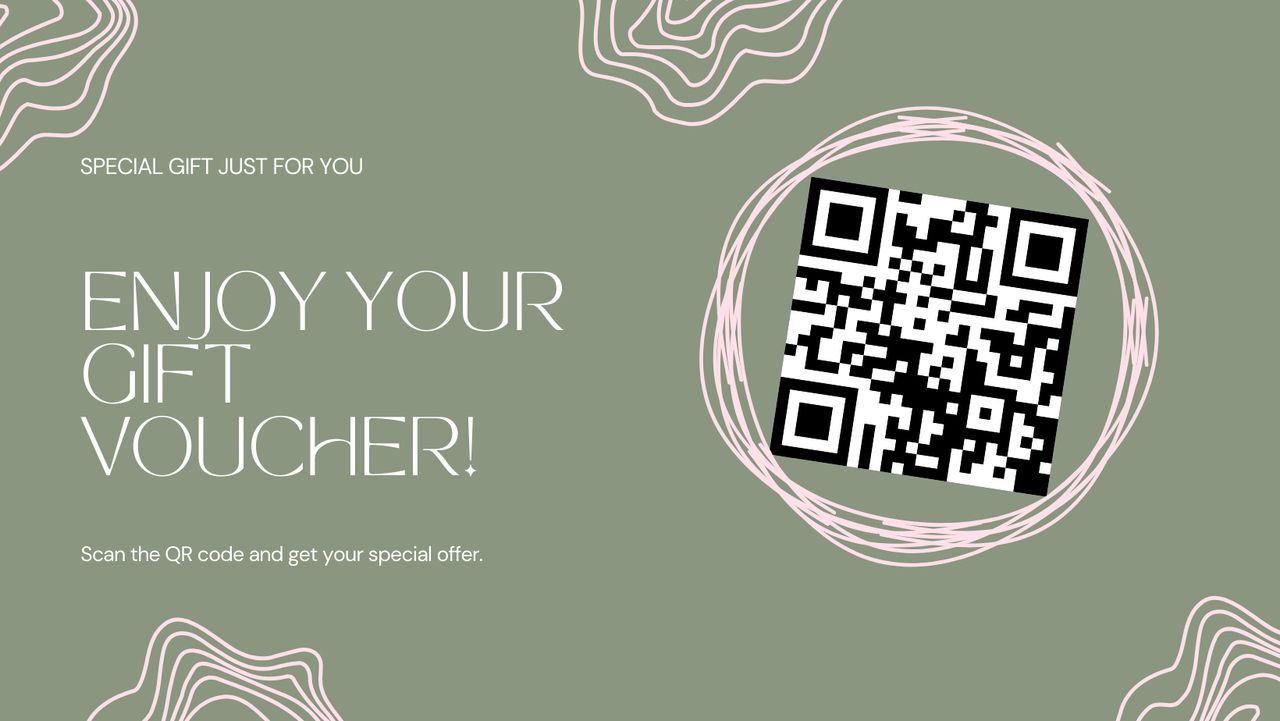 Gift voucher template with patterns & QR code