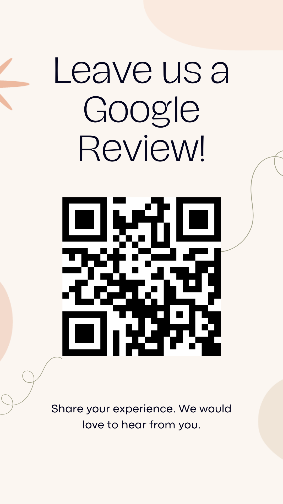 Google Review template with a QR code & minimal style