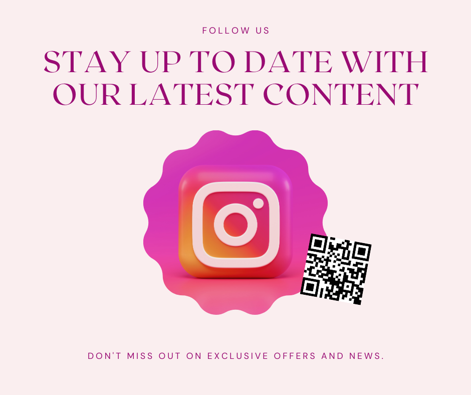 Instagram follow us template with a logo and a QR code