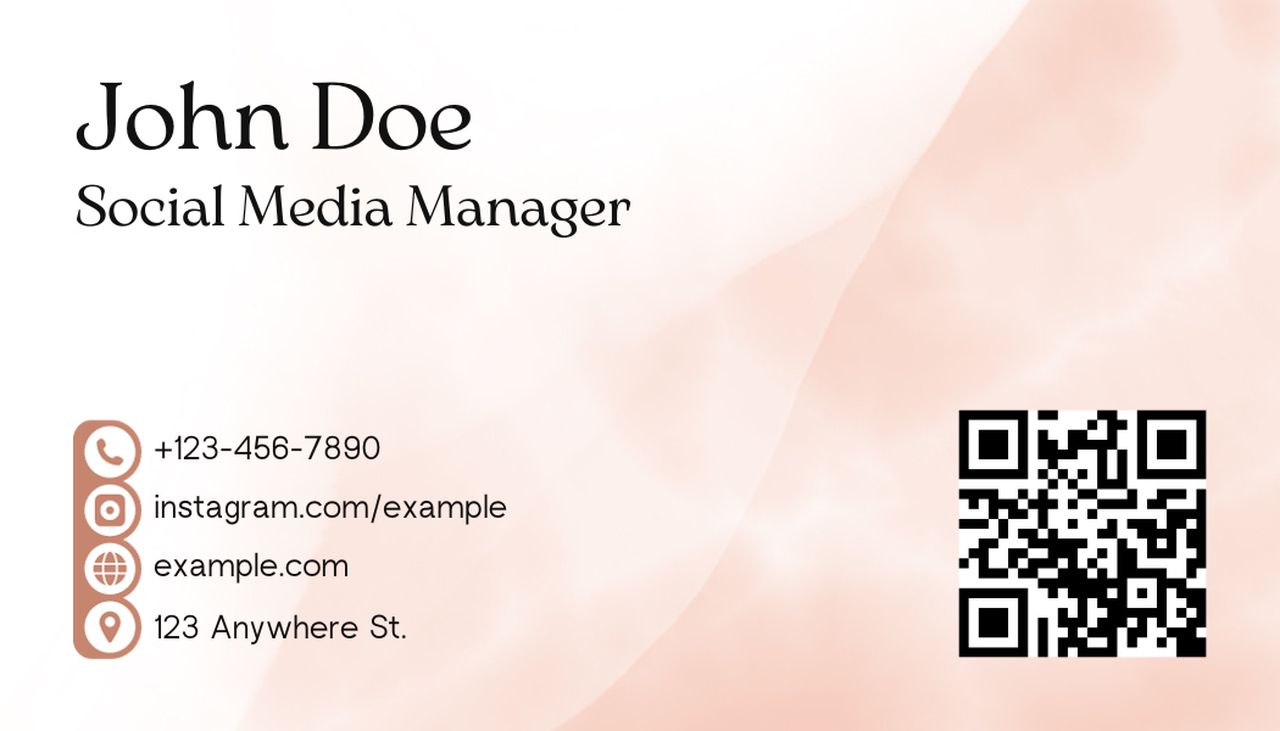 Minimal business card template with a QR code