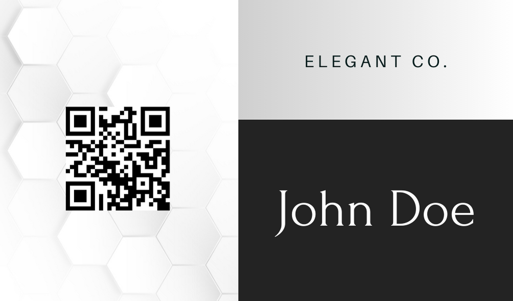 simple folded name card template with a QR code