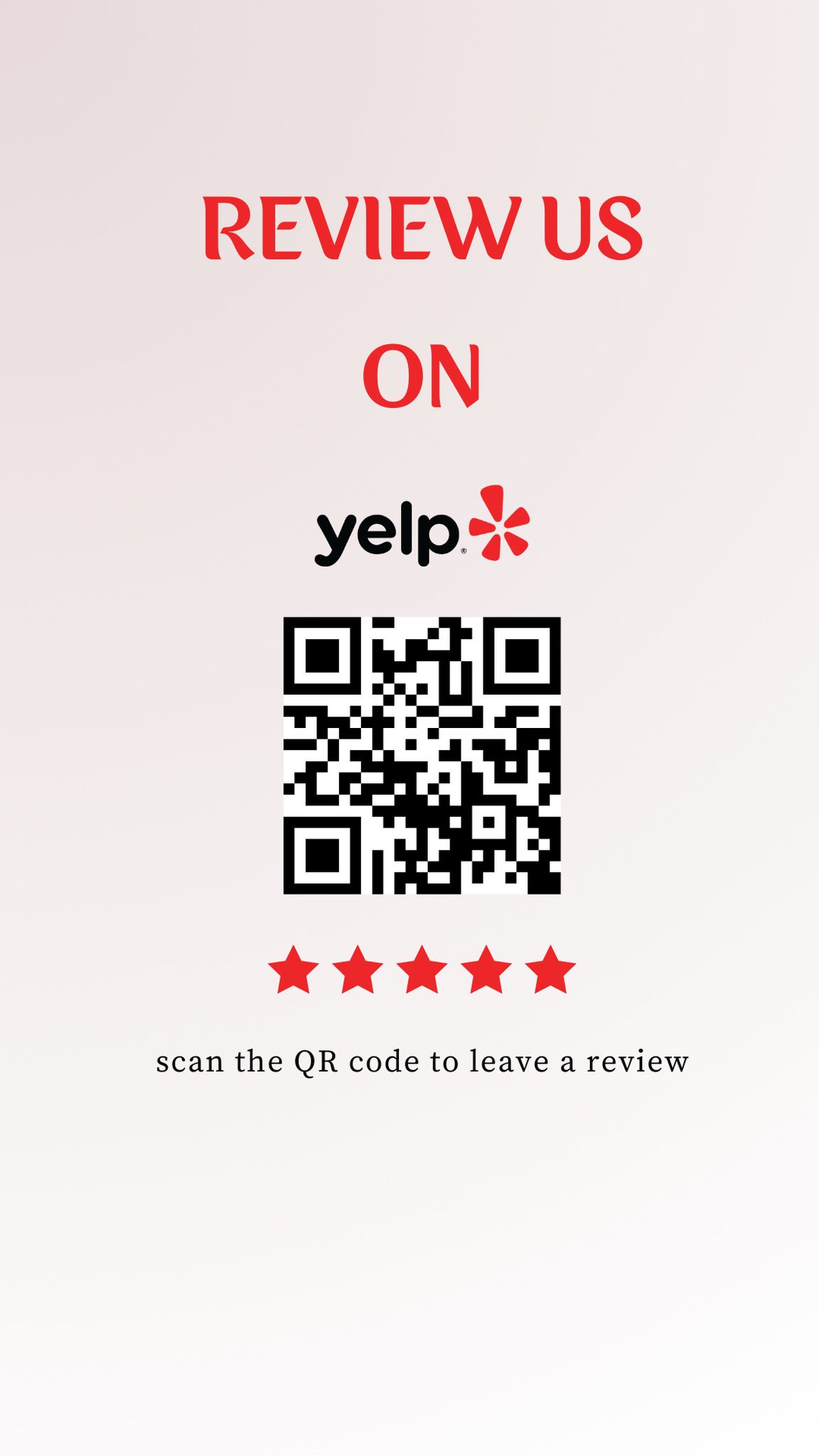 Yelp review template for Instagram story with a QR code & Yelp logo