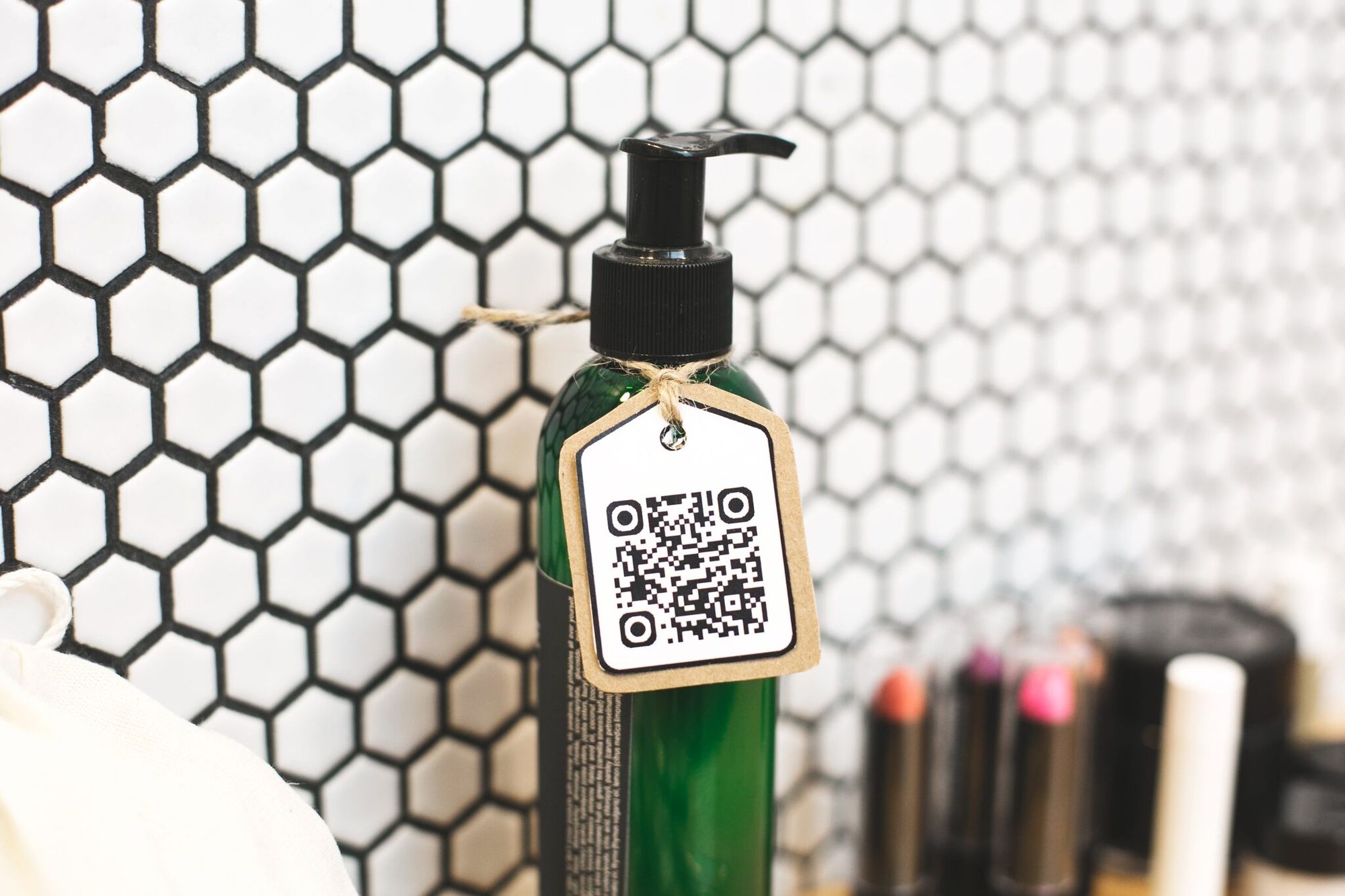 a beauty product with a QR code