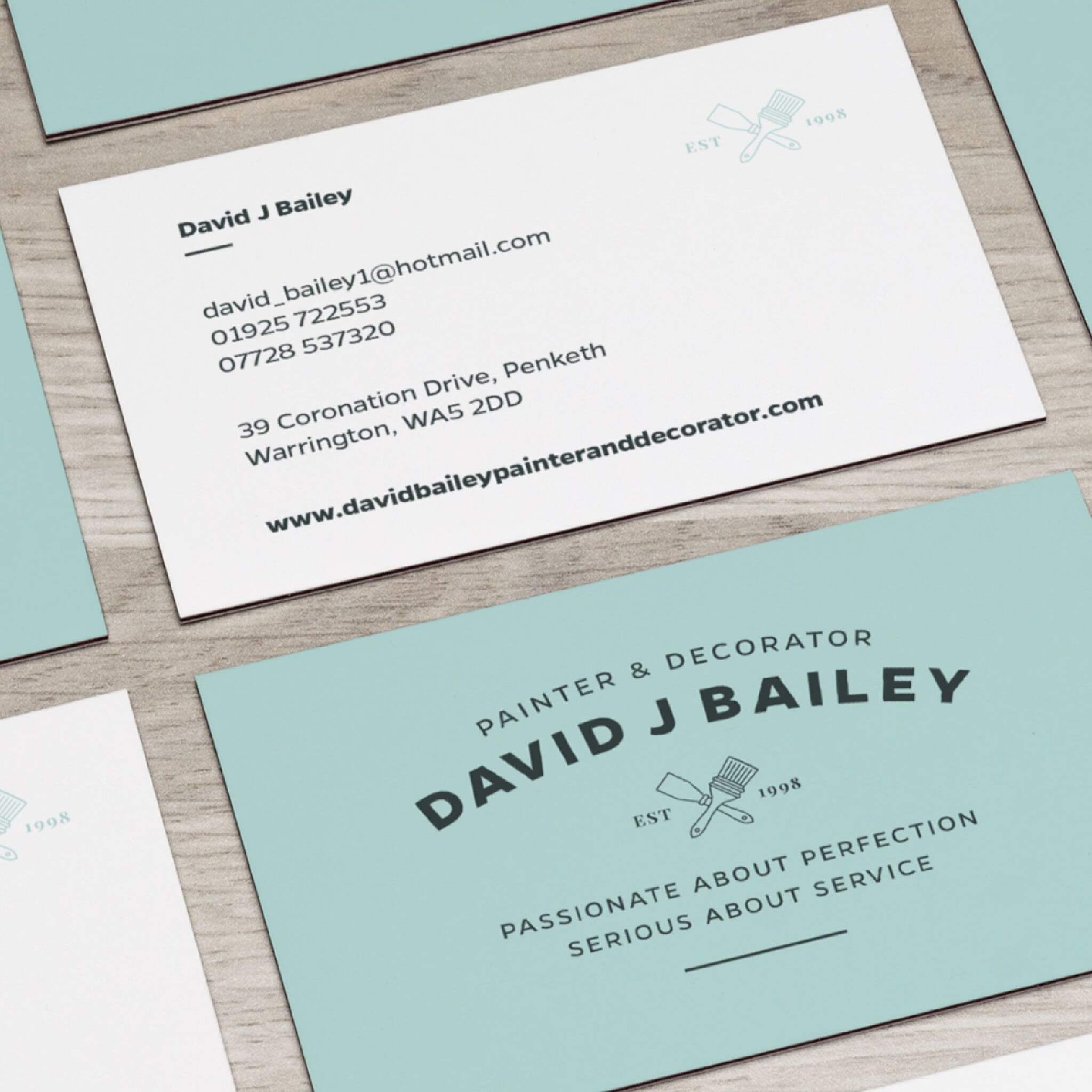 business card example that includes contact details