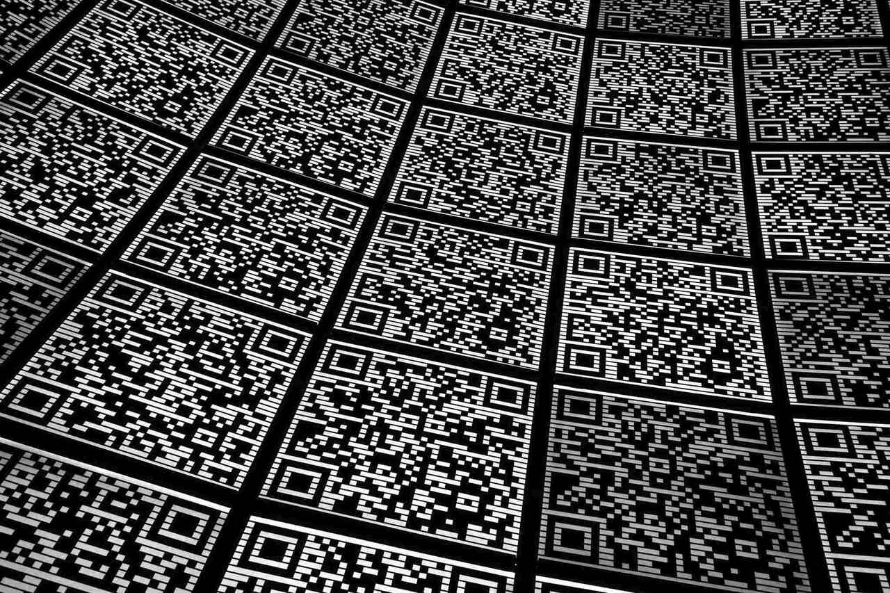 abstract QR code background with bunch of QR codes