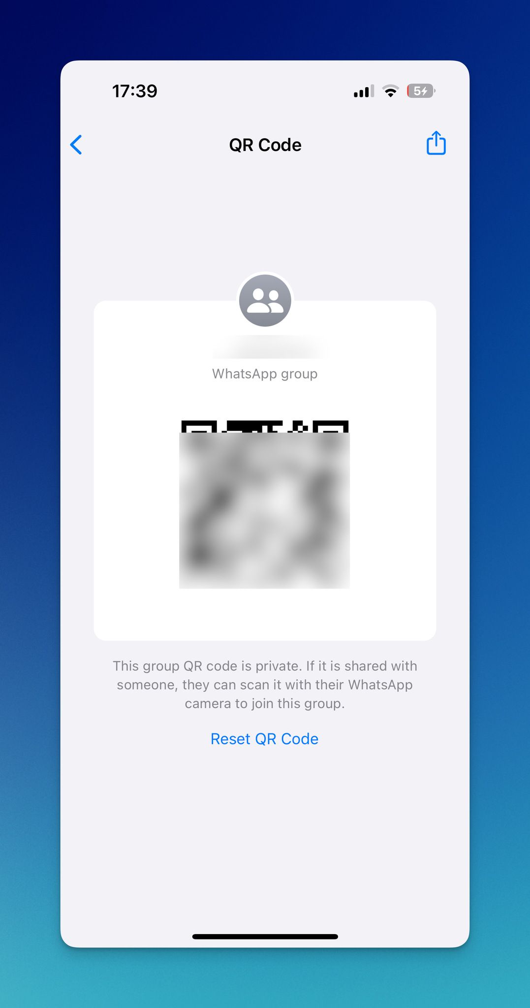 getting QR code of a WhatsApp group via WhatsApp