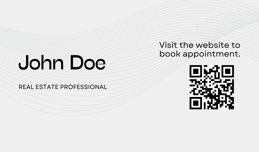 Real estate professional business card template with a QR code