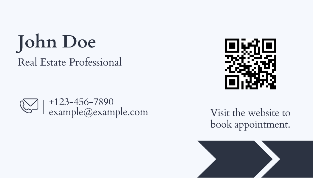 Rounded corner real estate business card with a QR code