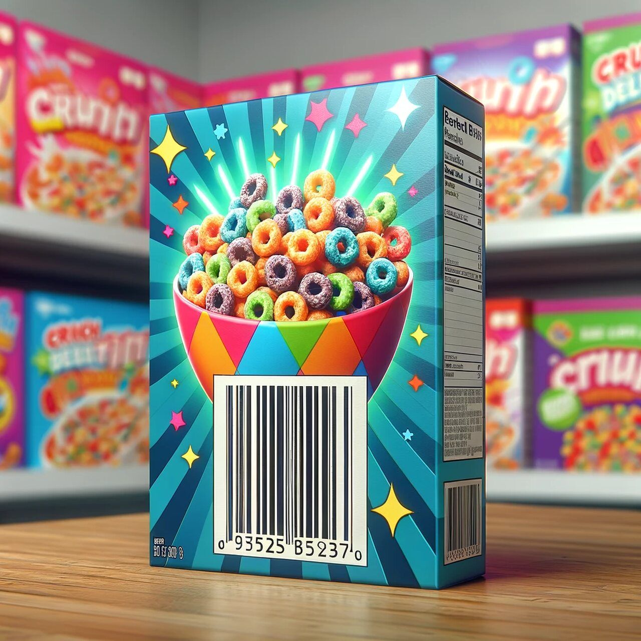 the barcode sample on a cereal brand