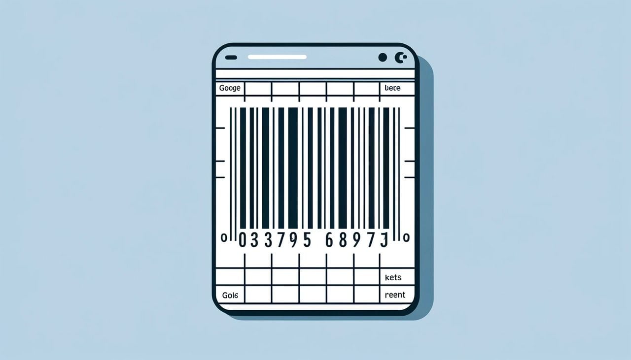 the barcode representation on a blue background