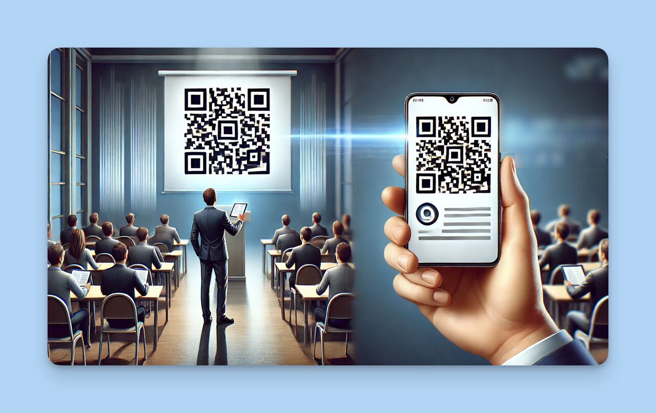 QR code for business, designed for PowerPoint presentation.