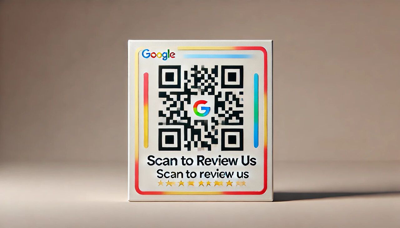 the Google Review QR code on an empty space