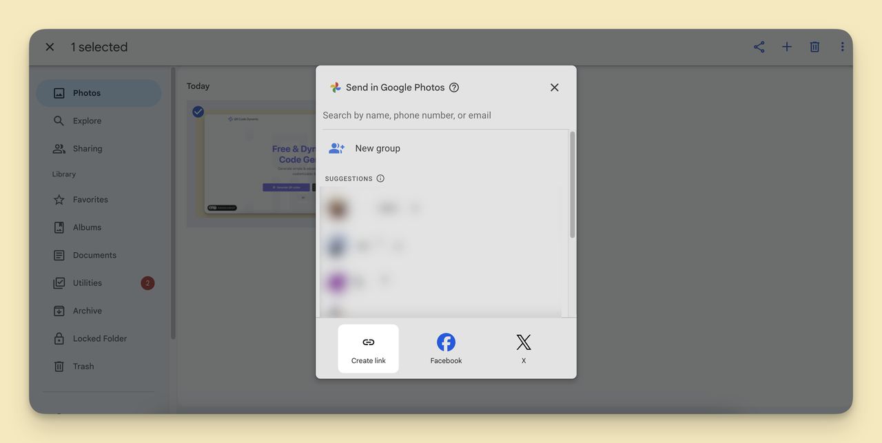 Open the album or photo in Google Photos and copy the URL step