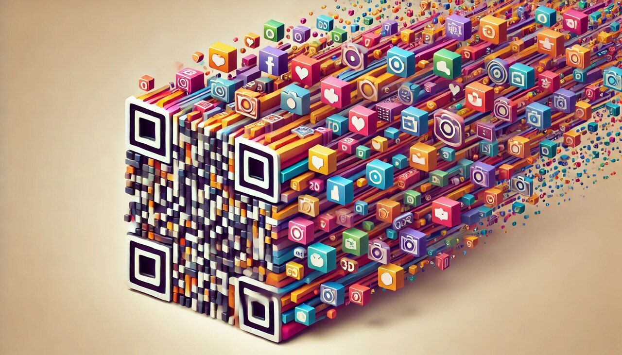 a visual where different images are collected in a single QR Code