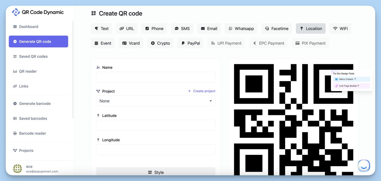 how you can create your Location QR Code with QR Code Dynamic