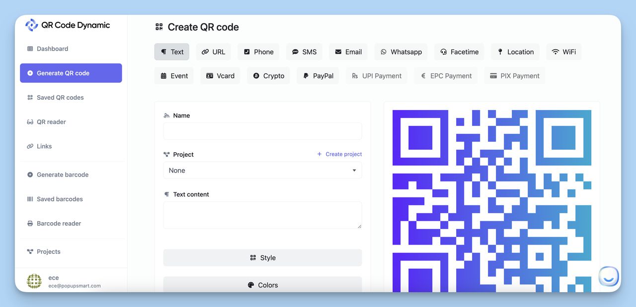 how you can create your Text QR Code with QR Code Dynamic