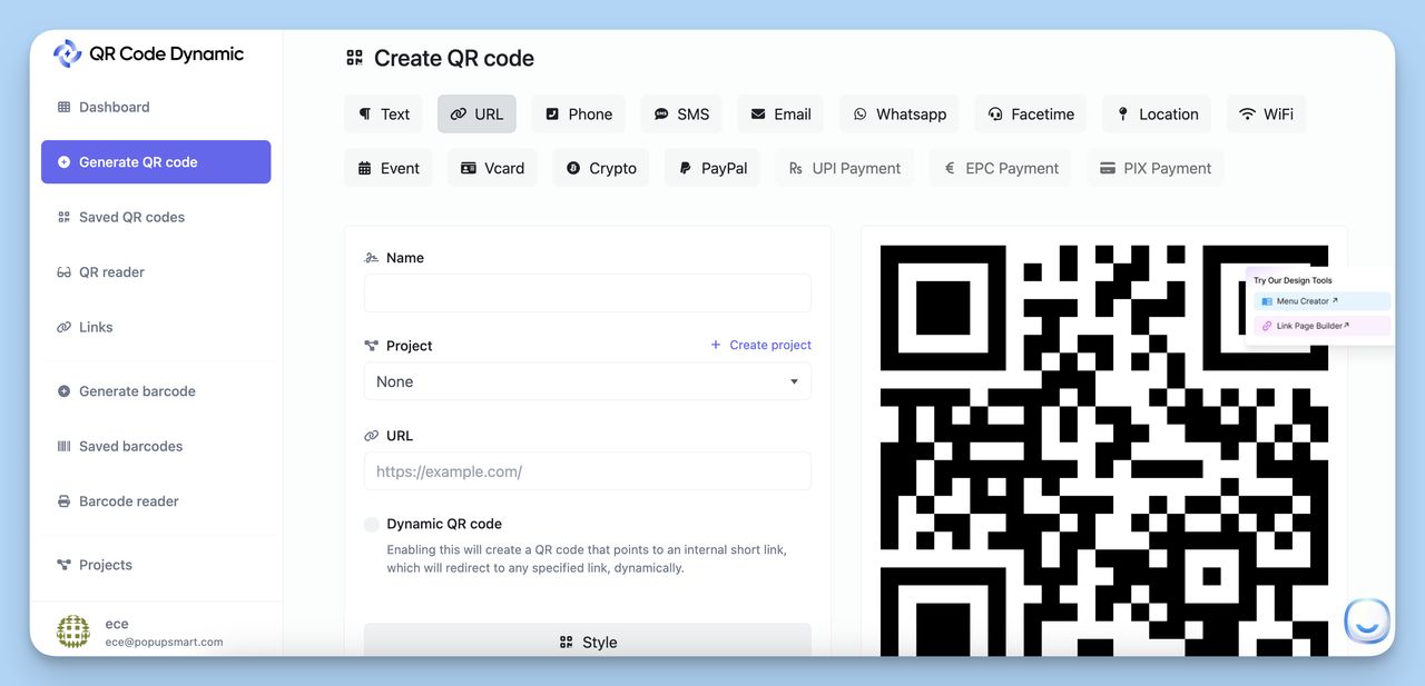 how you can create your URL QR Code with QR Code Dynamic