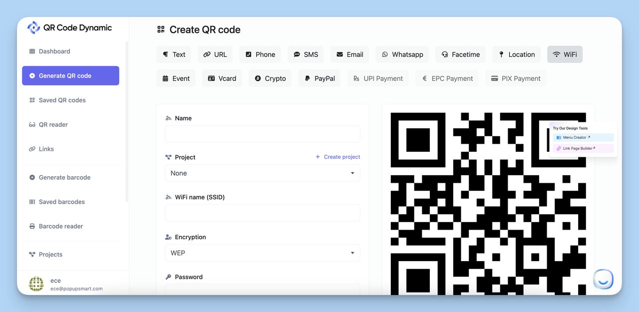 how you can create your Wi-Fi QR Code with QR Code Dynamic