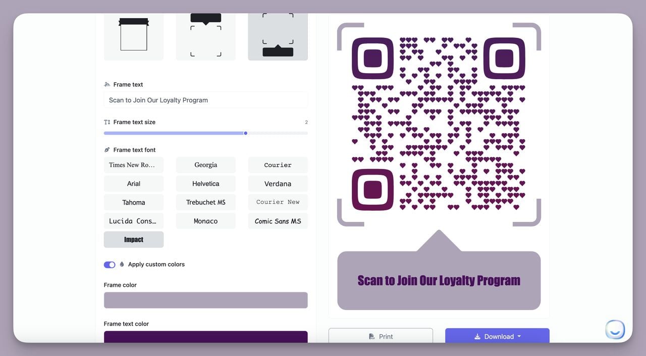 CTA QR Code Example for Retail