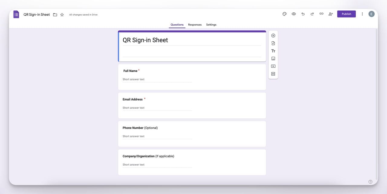 Design Your Sign-In Form in Google Forms