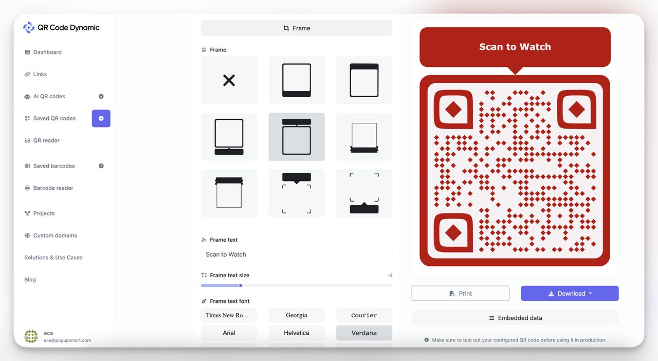 qr code dynamic customization 