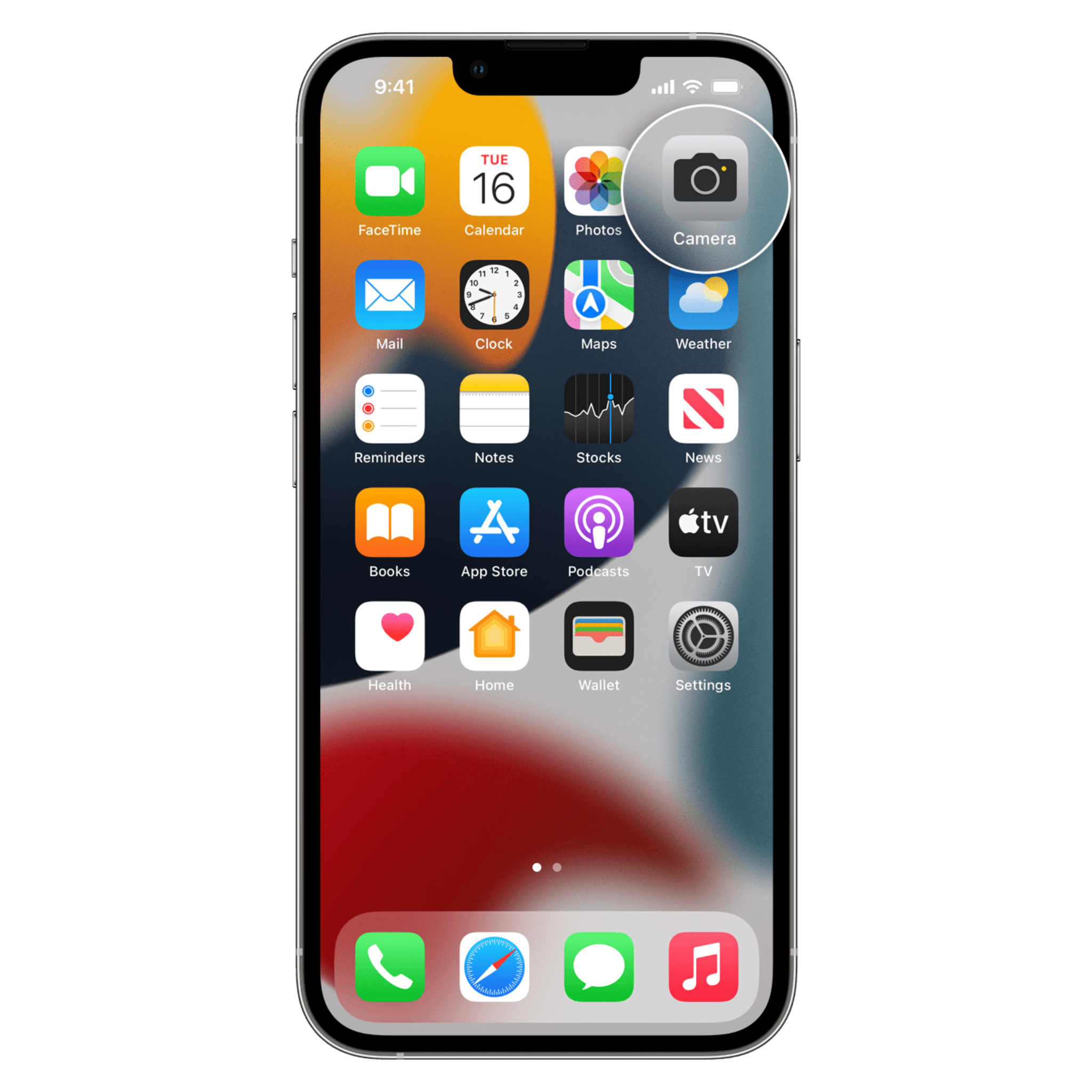 Open camera app