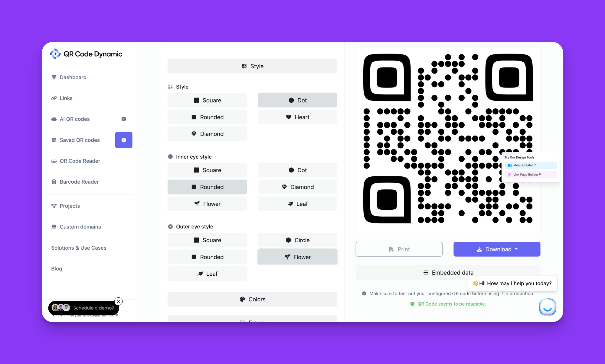 Image showing readers how to customize their QR Code