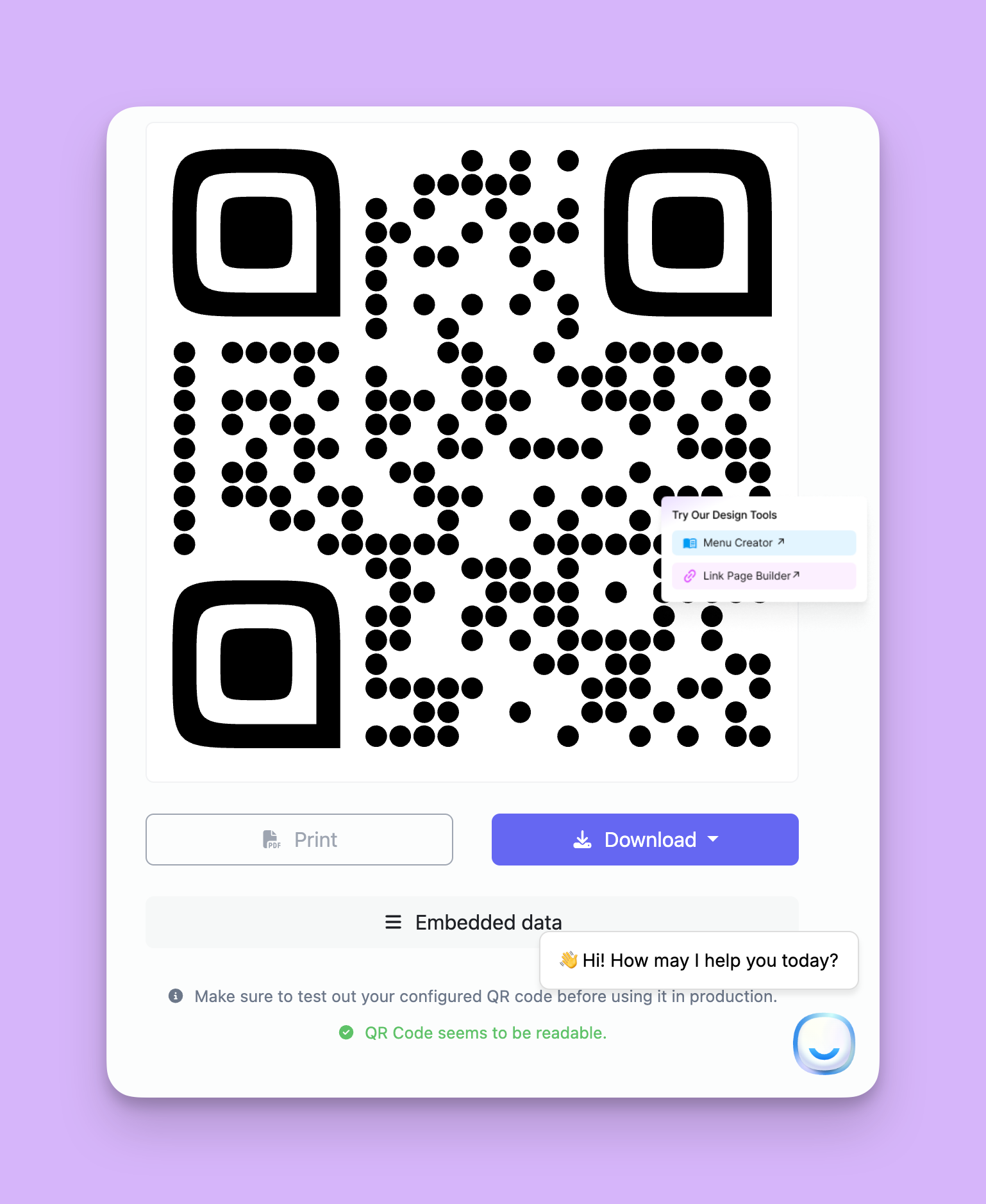Image showing readers how to download their customized QR Code