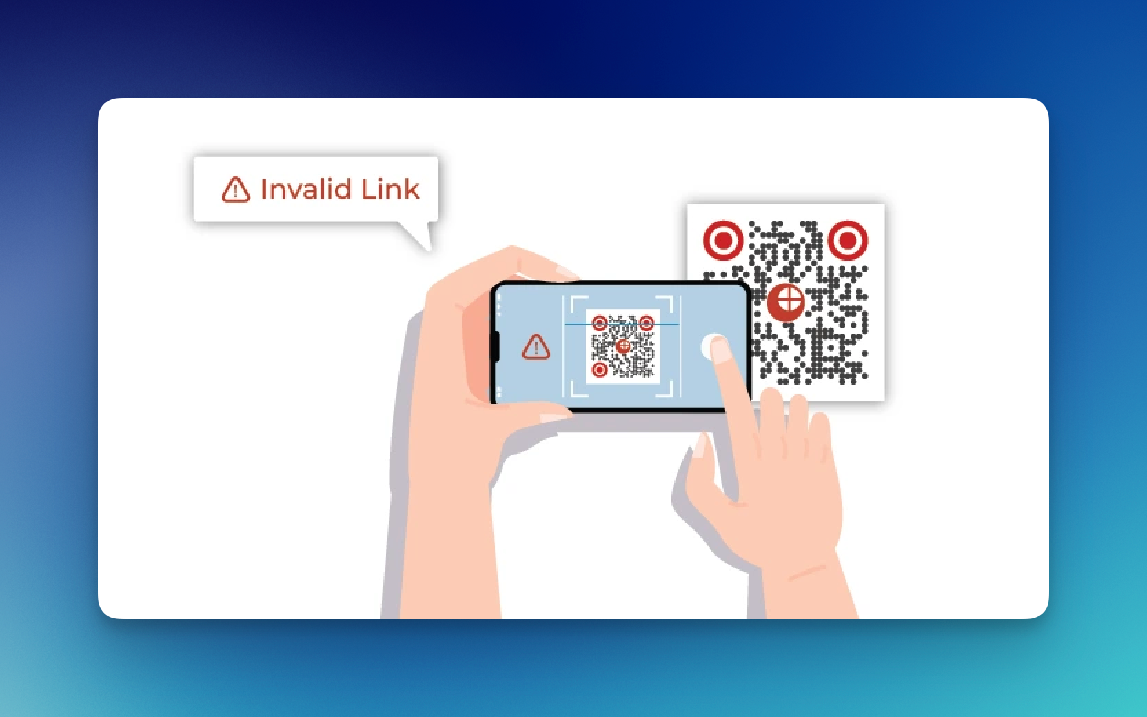 Image showing a QR Code having an invalid link