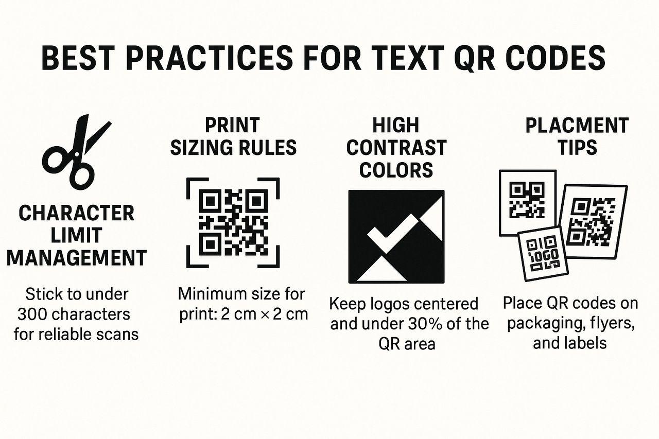 best practices of text qr codes