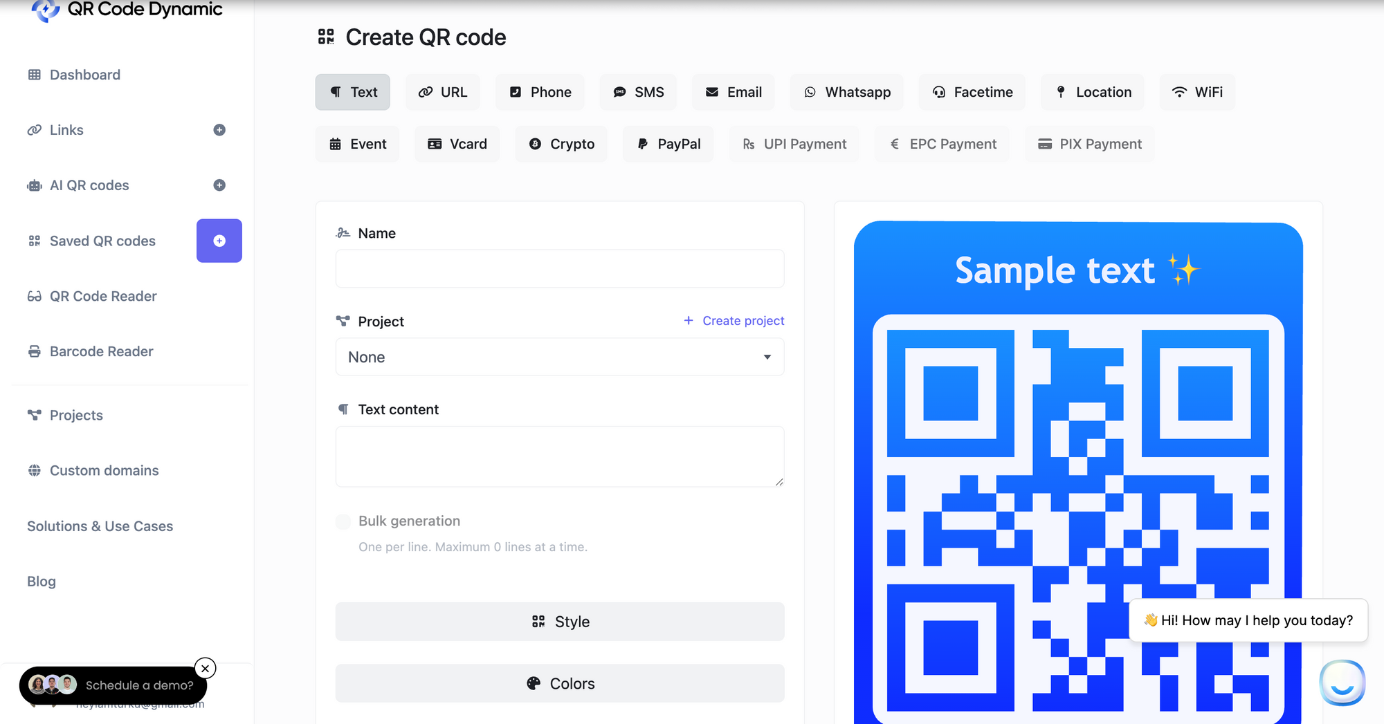 Image for the step "2.Choose the QR type—URL, PDF, form, video, etc."