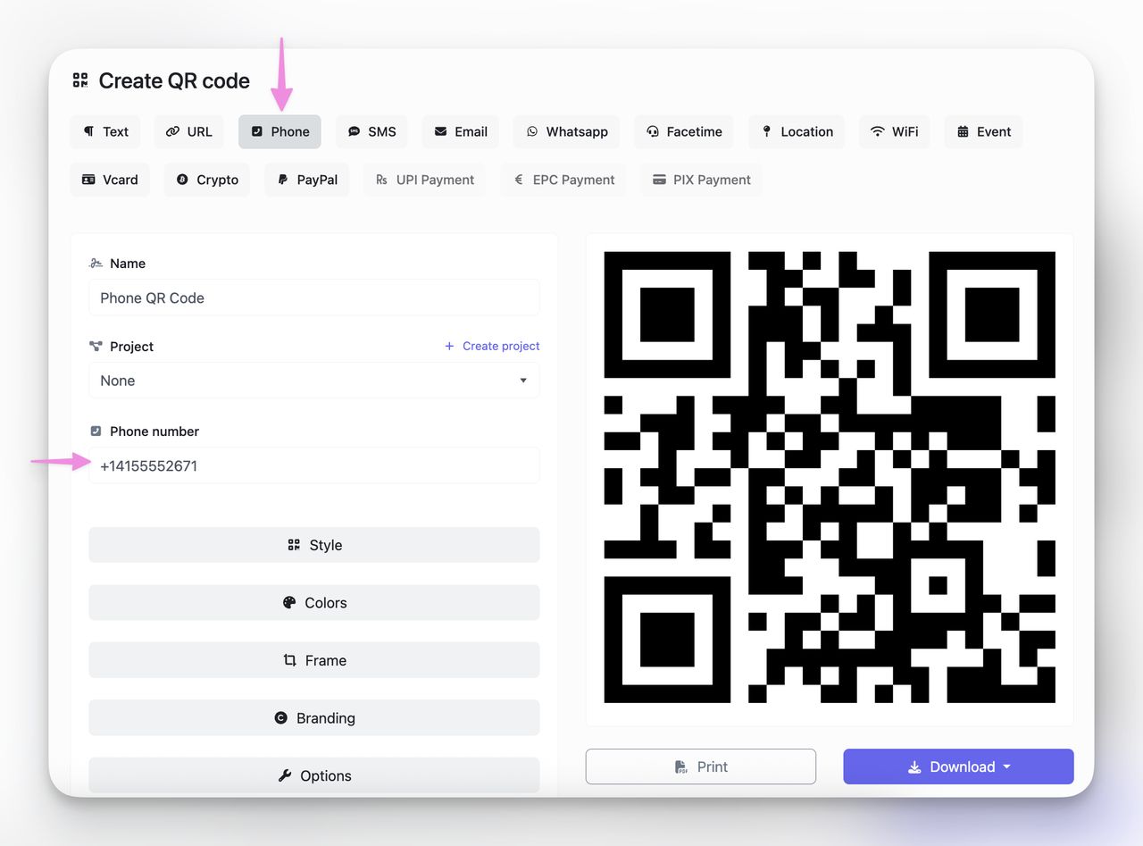 How to create a phone QR code: step-by-step generator workflow