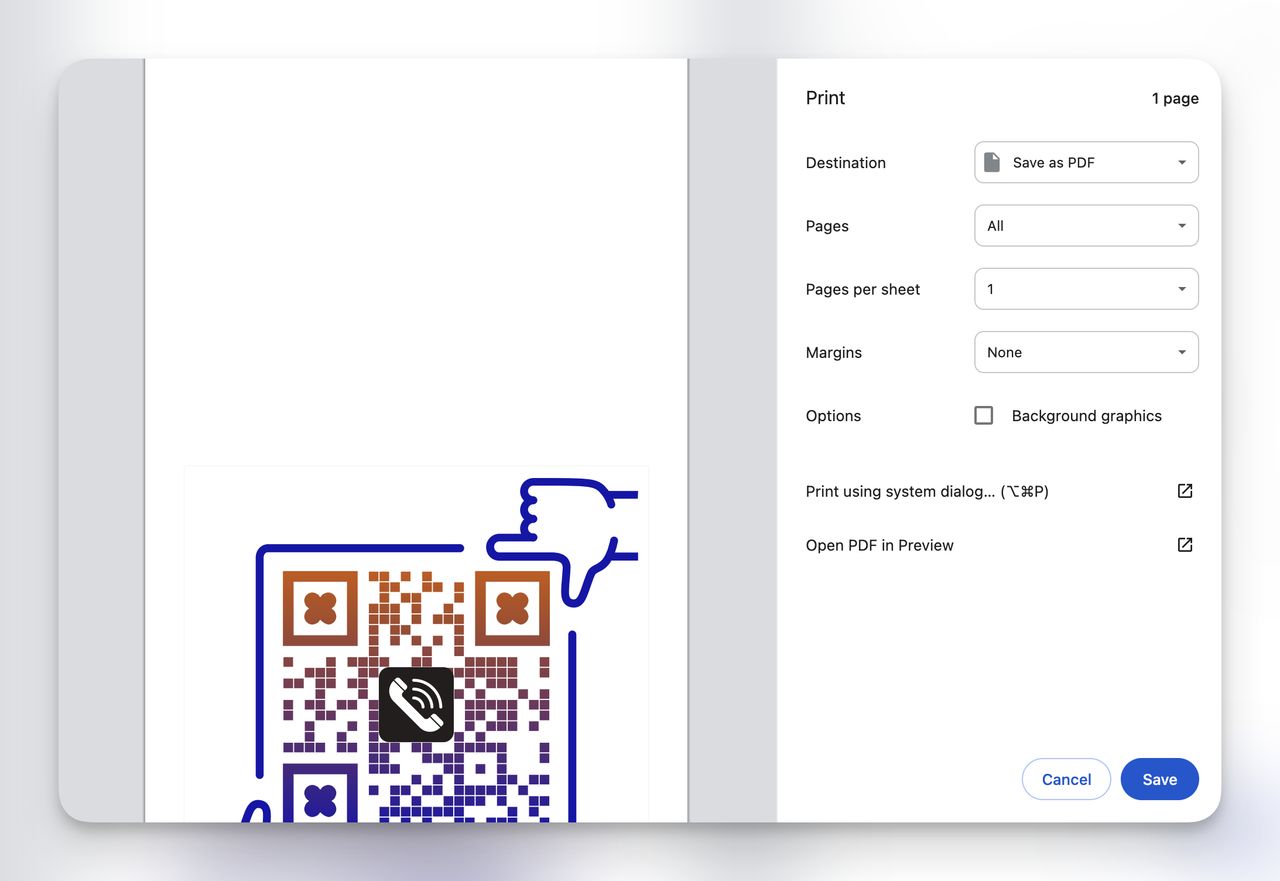 Printing a phone number QR code: recommended sizes and DPI for flyers, posters, and cards