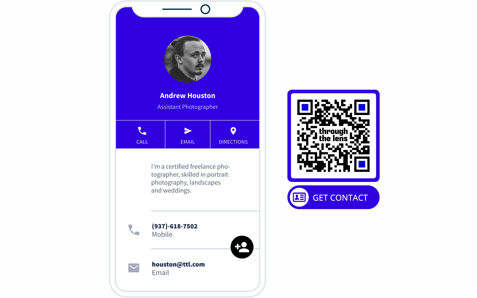 an example of QR code strategically placed on a professional resume