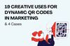 the cover of how to use QR codes in marketing with four sample cases and a person figure scanning a QR code
