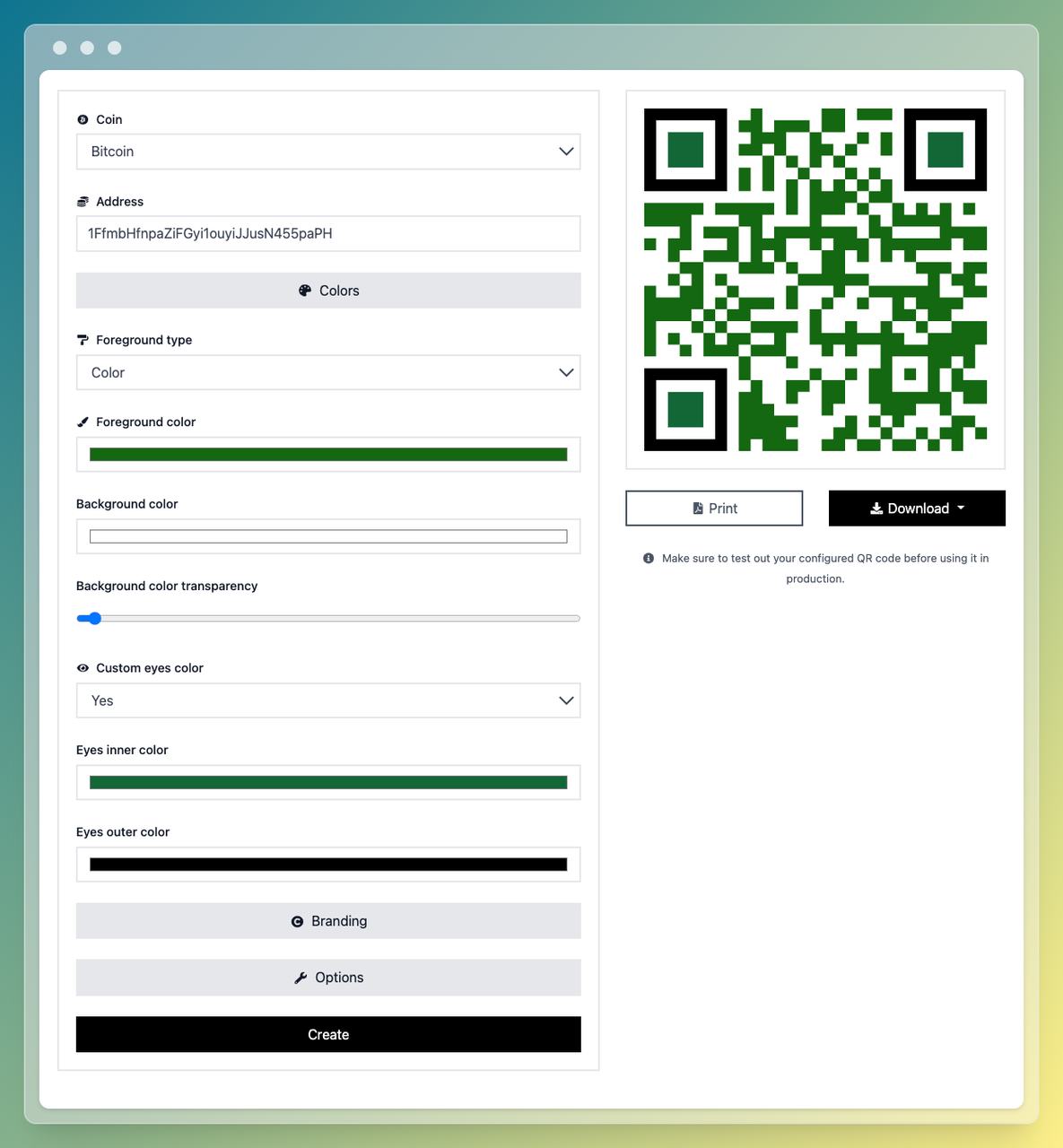 Exemple QR-code Bitcoin (BTC) address